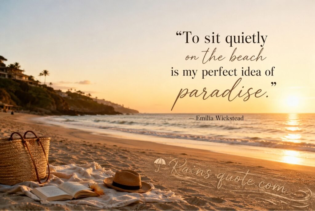 “To sit quietly on the beach is my perfect idea of paradise.”