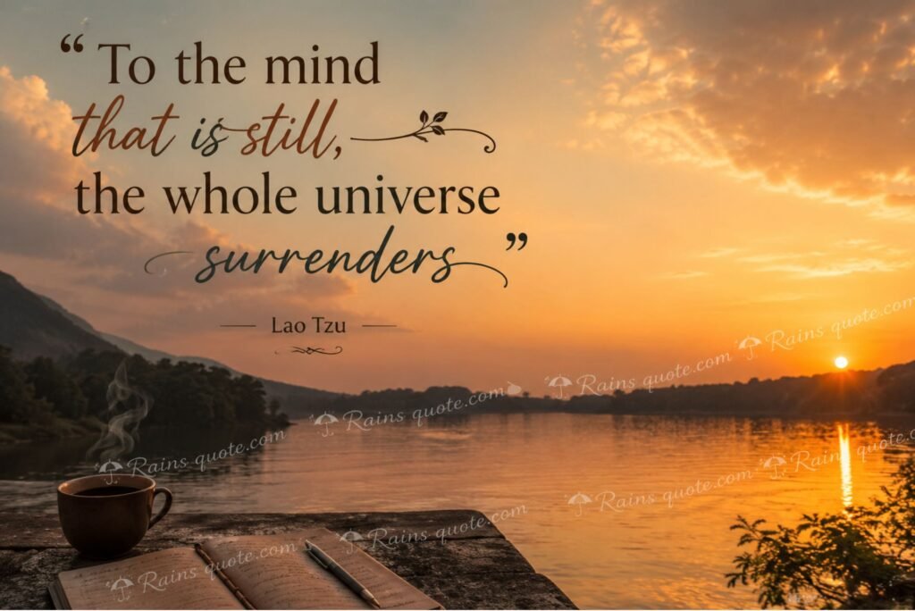 “To the mind that is still, the whole universe surrenders.”
