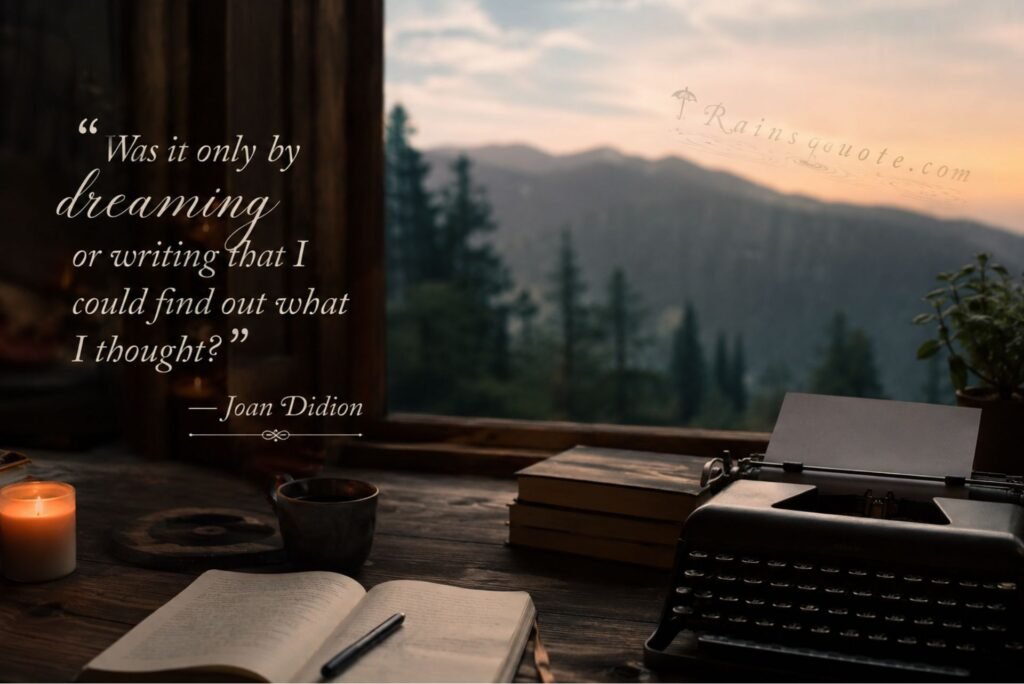 “Was it only by dreaming or writing that I could find out what I thought?”