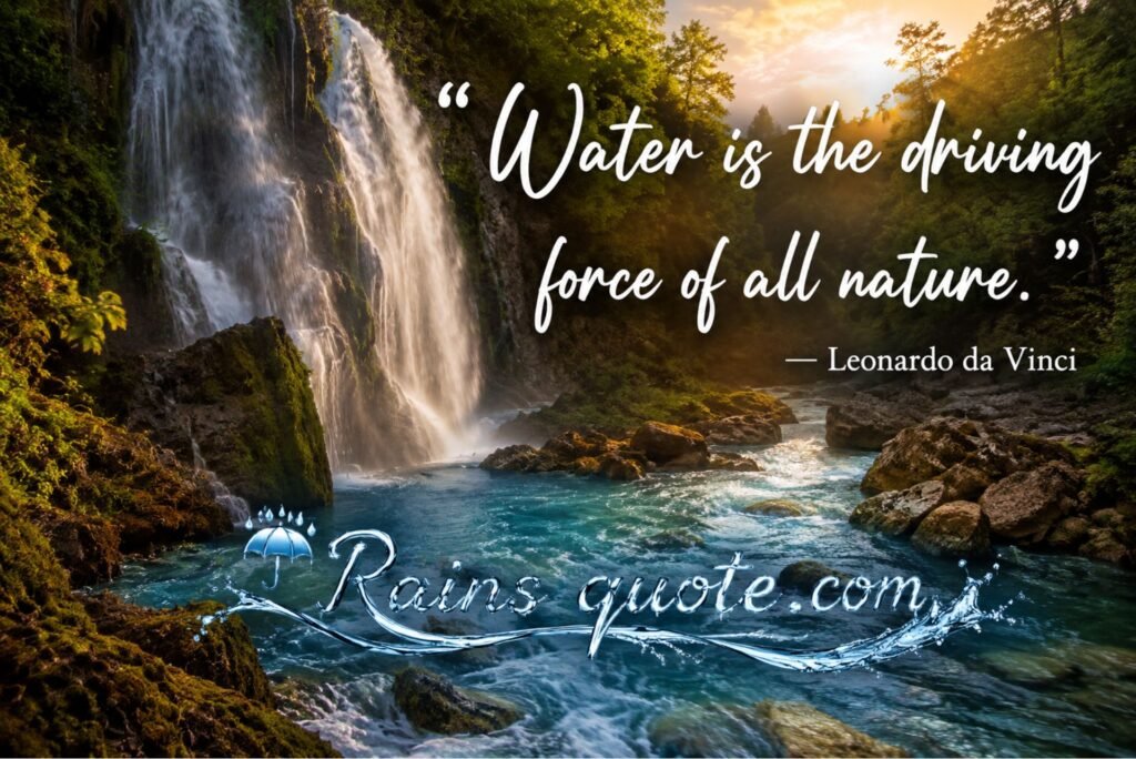 “Water is the driving force of all nature.”