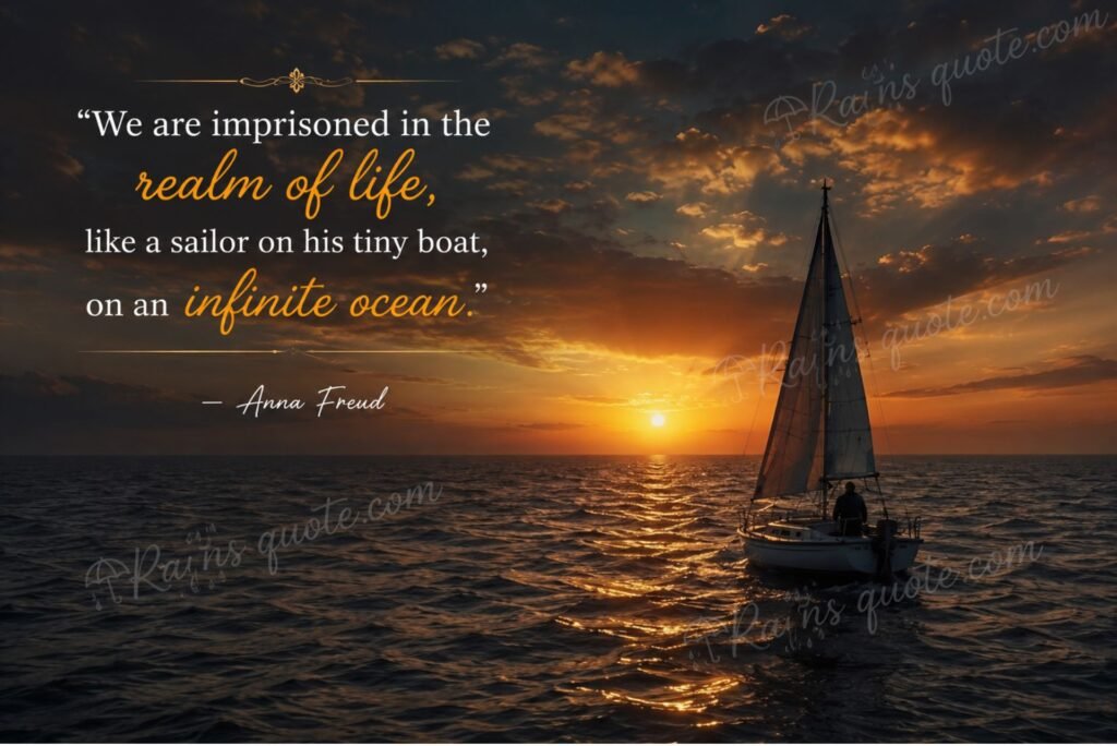 “We are imprisoned in the realm of life, like a sailor on his tiny boat, on an infinite ocean.”