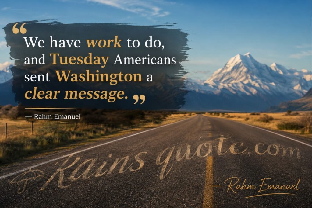 “We have work to do, and Tuesday Americans sent Washington a clear message.”