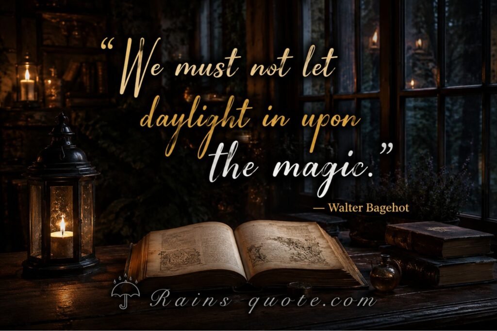 “We must not let daylight in upon the magic.”