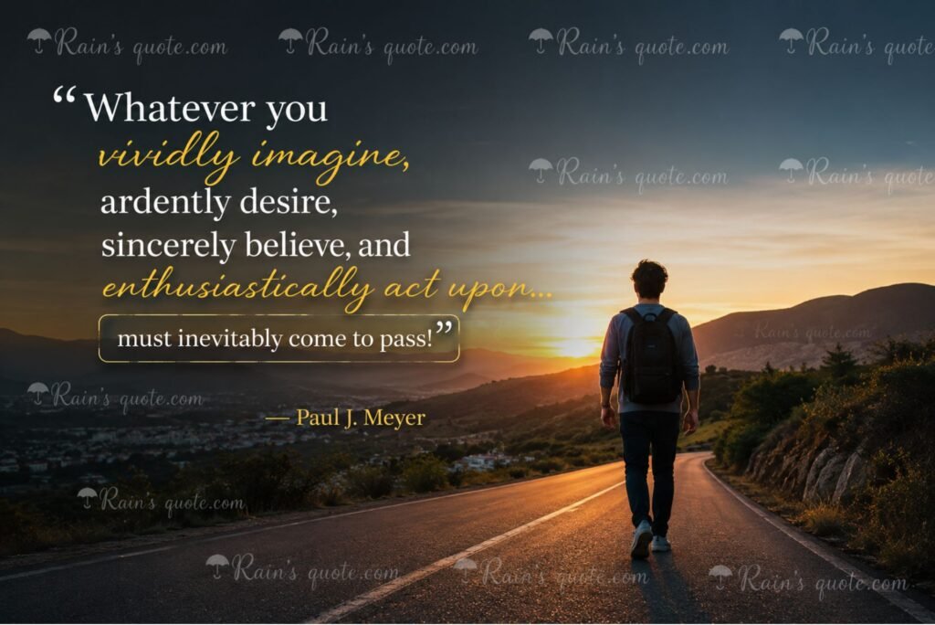 “Whatever you vividly imagine, ardently desire, sincerely believe, and enthusiastically act upon… must inevitably come to pass!”