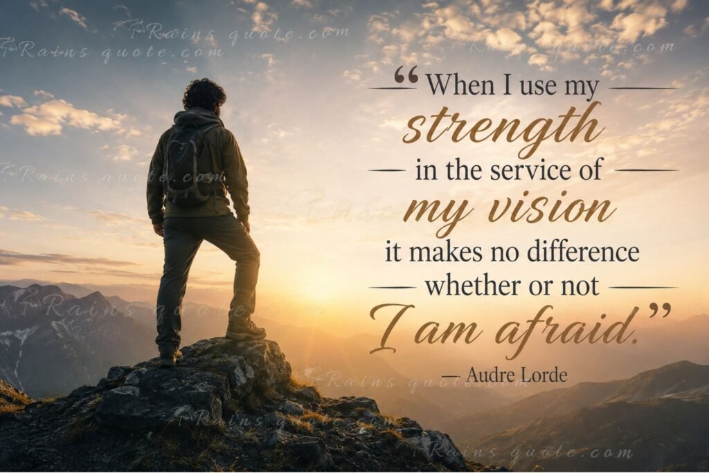 “When I use my strength in the service of my vision it makes no difference whether or not I am afraid.”