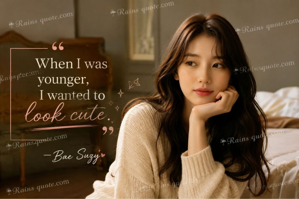 “When I was younger, I wanted to look cute.”