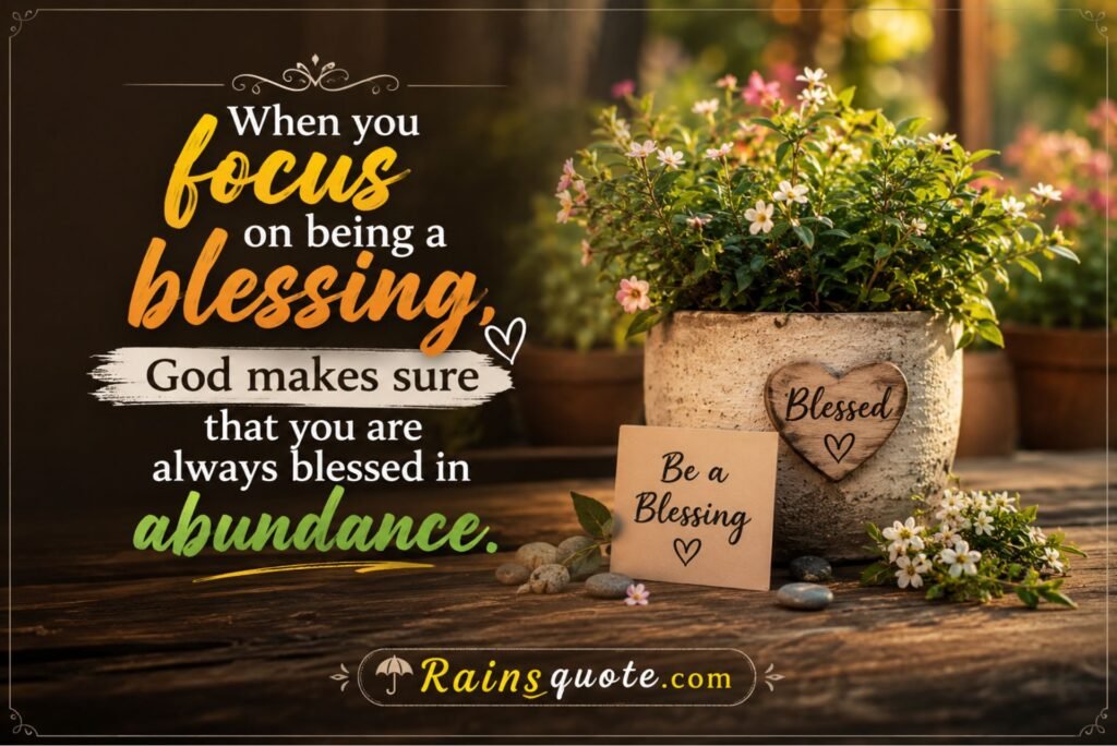 “When you focus on being a blessing, God makes sure that you are always blessed in abundance.”