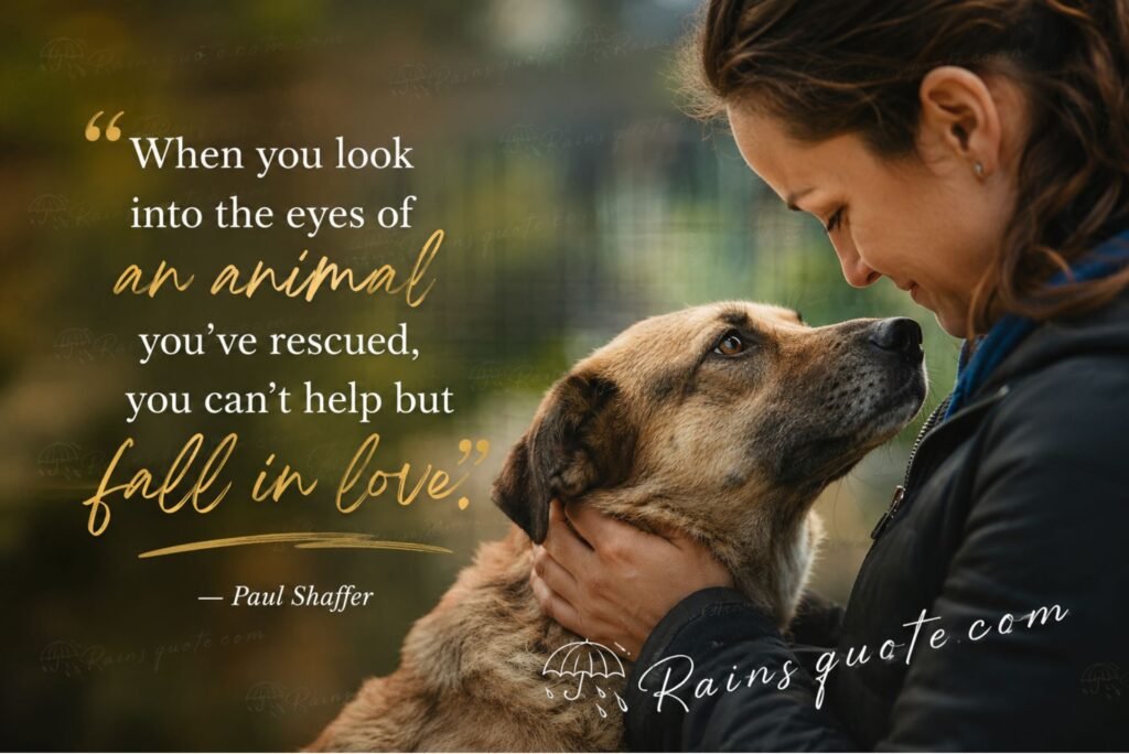 “When you look into the eyes of an animal you've rescued, you can't help but fall in love.”