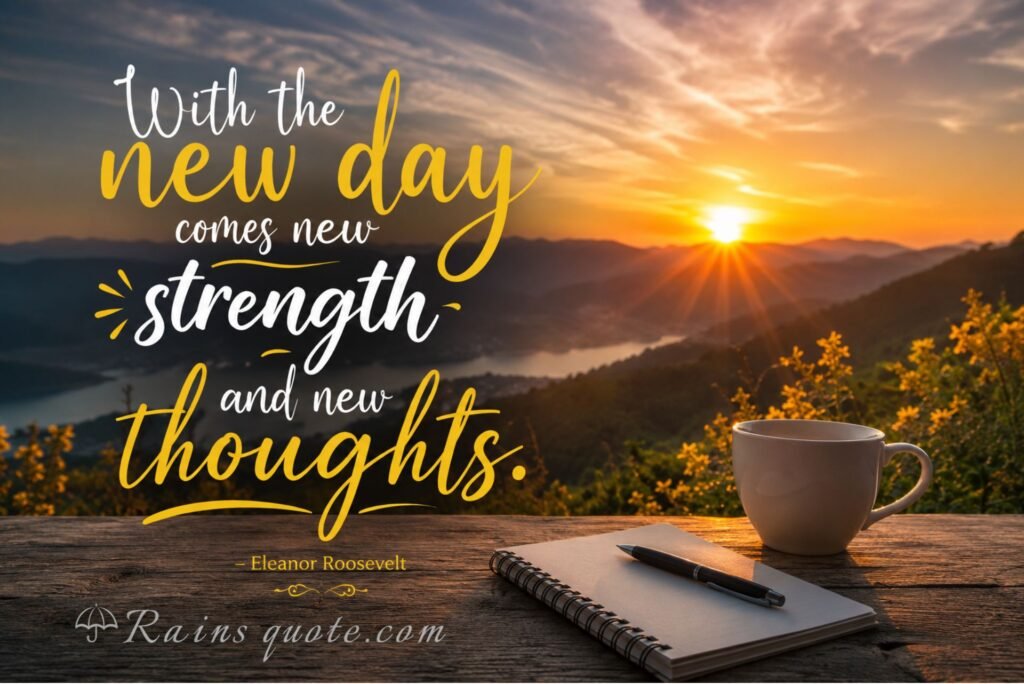 “With the new day comes new strength and new thoughts.”
