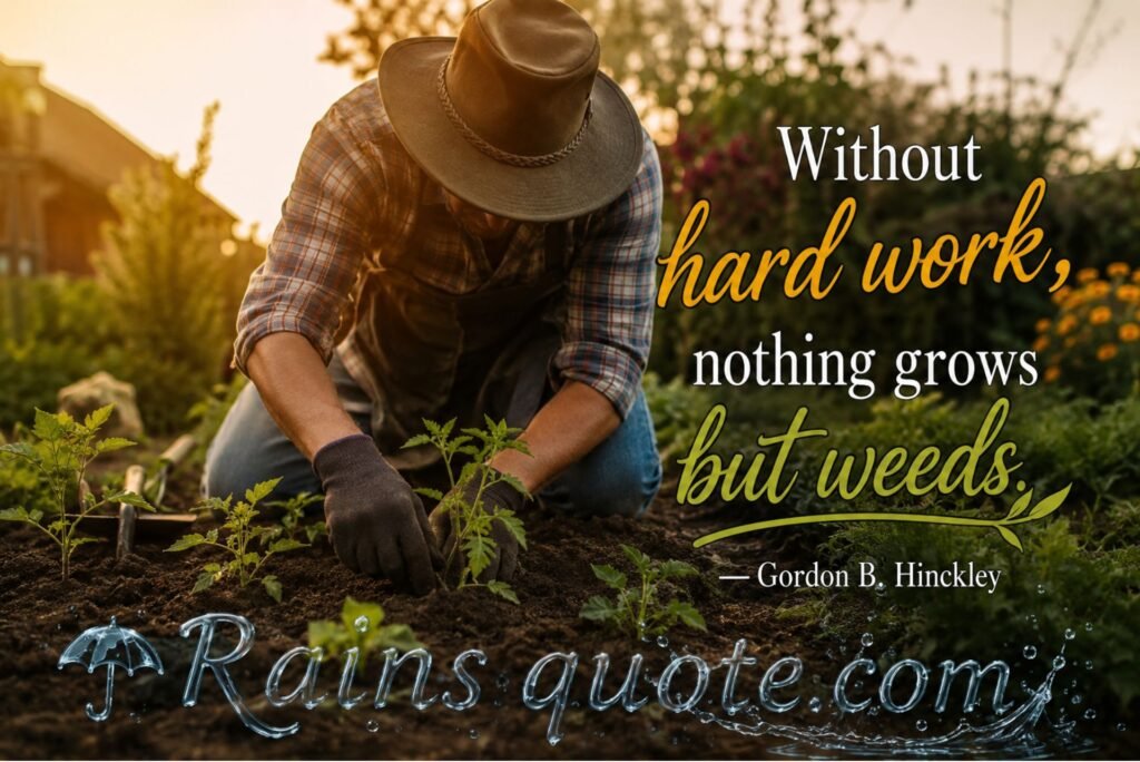 “Without hard work, nothing grows but weeds.”