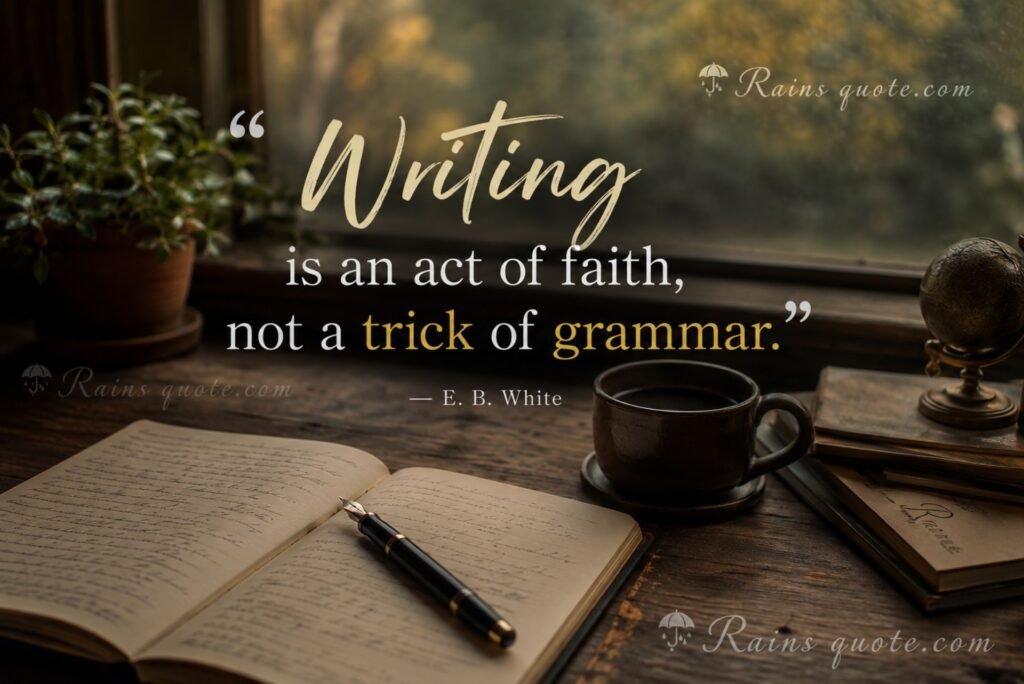 “Writing is an act of faith, not a trick of grammar.”