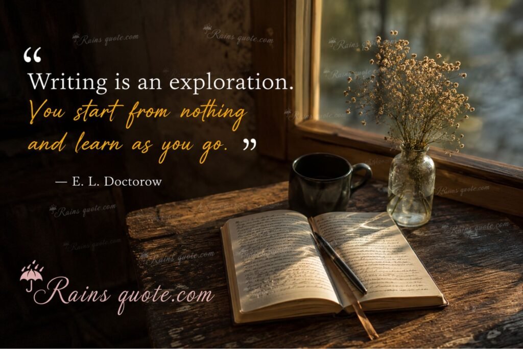 “Writing is an exploration. You start from nothing and learn as you go.”