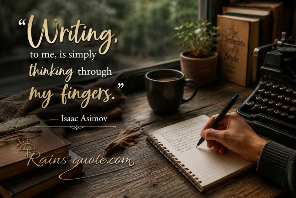 “Writing, to me, is simply thinking through my fingers.”