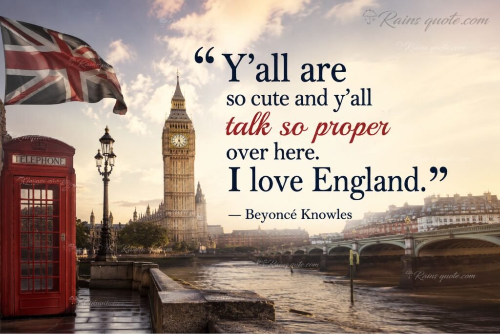 “Y'all are so cute and y'all talk so proper over here. I love England.”