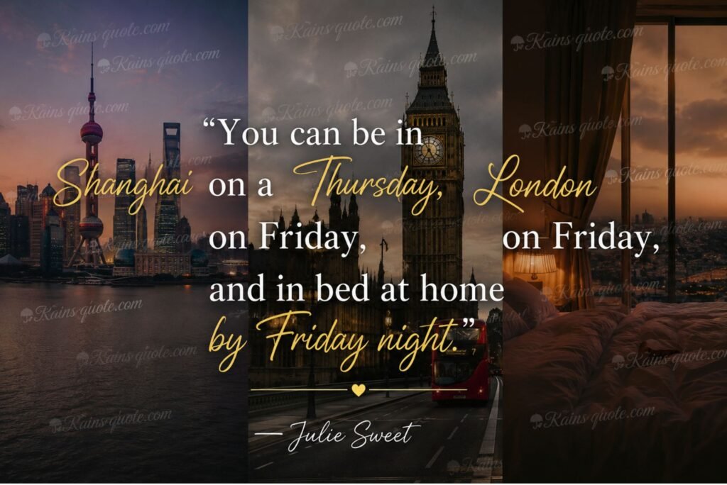 “You can be in Shanghai on a Thursday, London on Friday, and in bed at home by Friday night.”