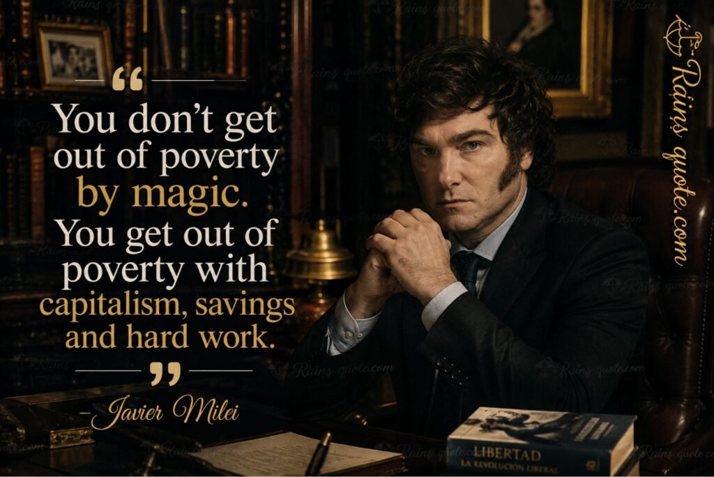 “You don't get out of poverty by magic. You get out of poverty with capitalism, savings and hard work.”