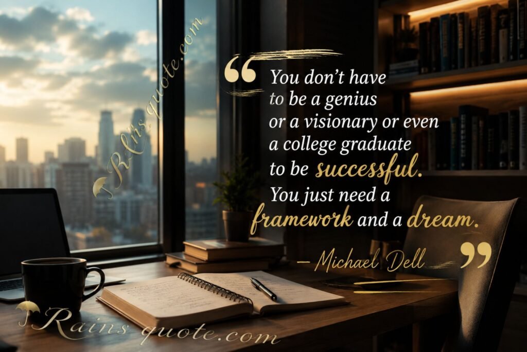 “You don't have to be a genius or a visionary or even a college graduate to be successful. You just need a framework and a dream.”