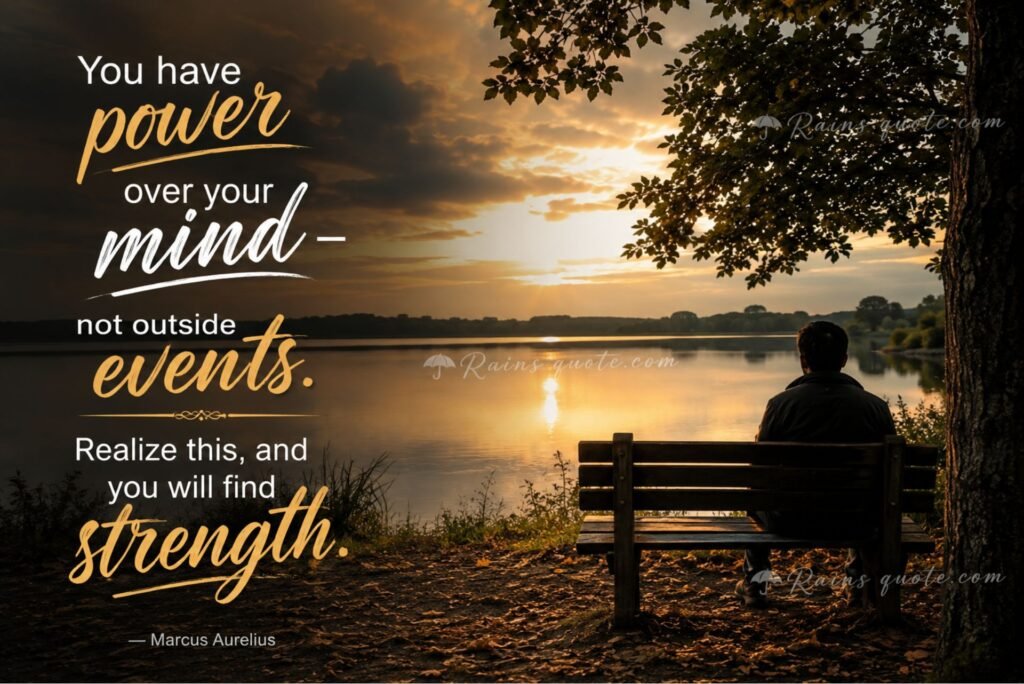 “You have power over your mind - not outside events. Realize this, and you will find strength.”