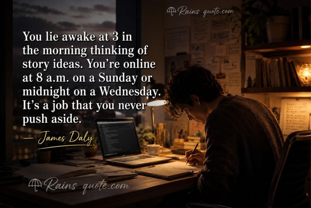 “You lie awake at 3 in the morning thinking of story ideas. You're online at 8 a.m. on a Sunday or midnight on a Wednesday. It's a job that you never push aside.”