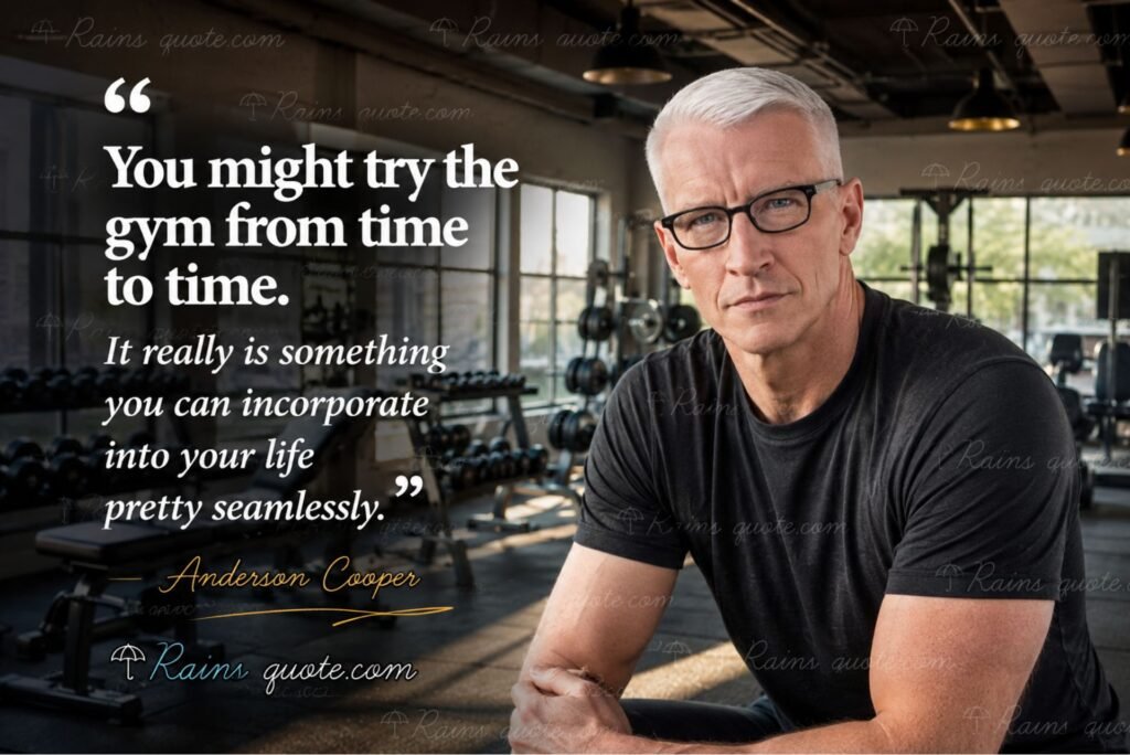 “You might try the gym from time to time. It really is something you can incorporate into your life pretty seamlessly.”