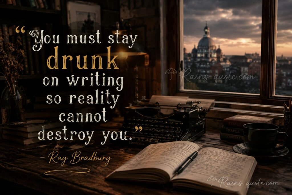 “You must stay drunk on writing so reality cannot destroy you.”