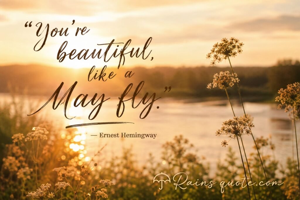 “You’re beautiful, like a May fly.”