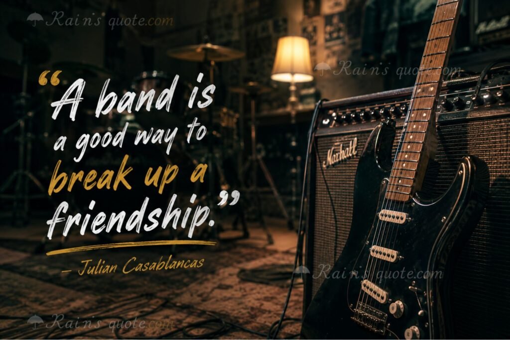 “A band is a good way to break up a friendship.”