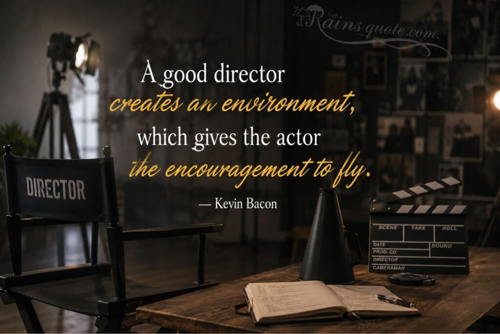 “A good director creates an environment, which gives the actor the encouragement to fly.”