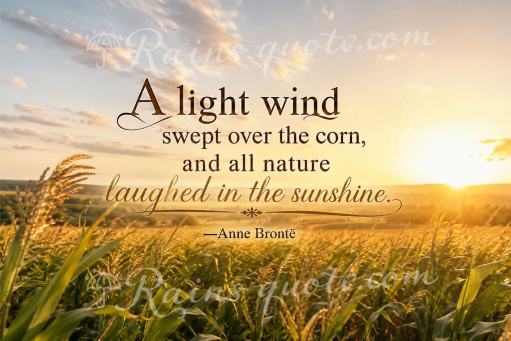 "A light wind swept over the corn, and all nature laughed in the sunshine."