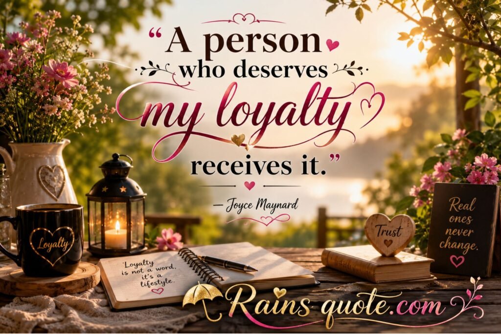 “A person who deserves my loyalty receives it.”
