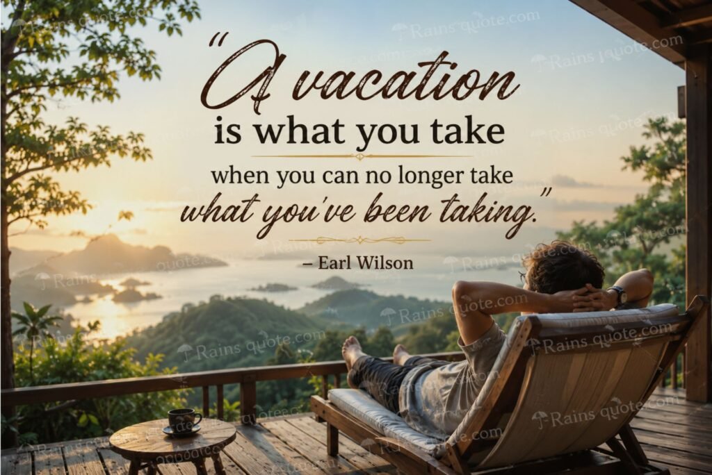 “A vacation is what you take when you can no longer take what you've been taking.”