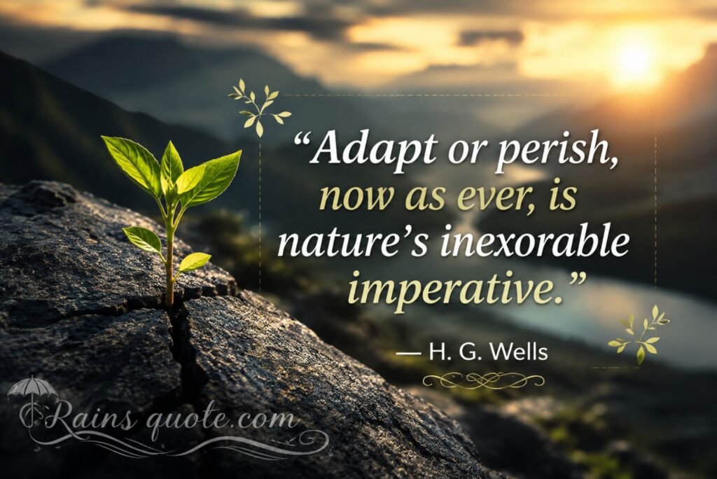 "Adapt or perish, now as ever, is nature's inexorable imperative."