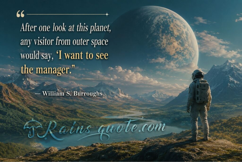“After one look at this planet, any visitor from outer space would say, ‘I want to see the manager.’”