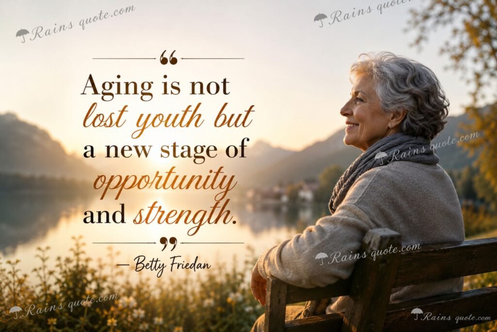 “Aging is not lost youth but a new stage of opportunity and strength.”