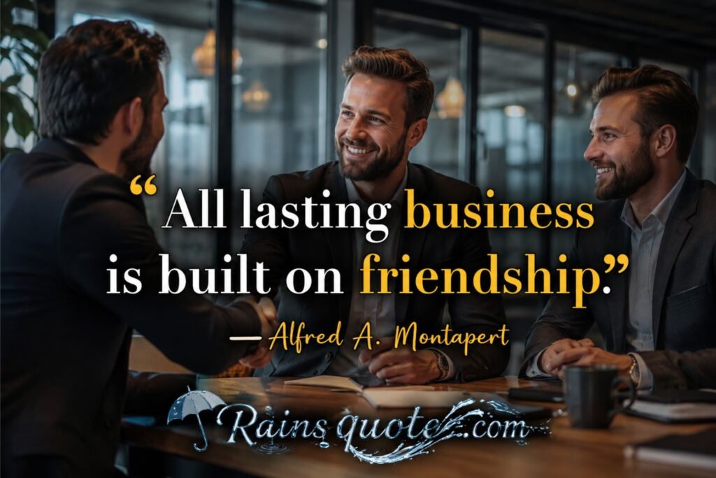 “All lasting business is built on friendship.”