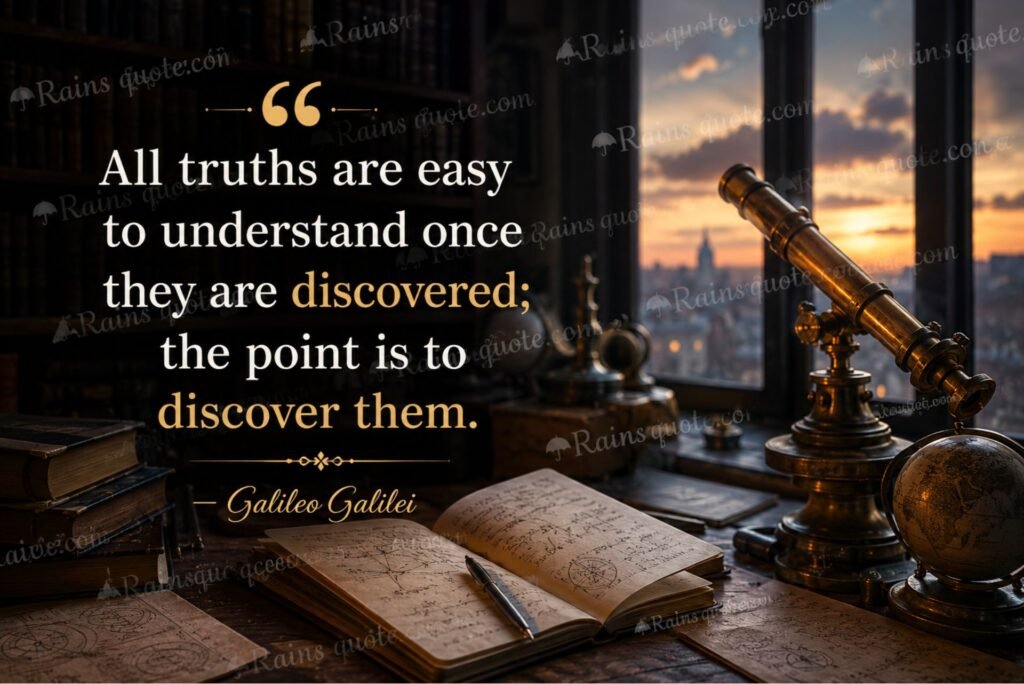 “All truths are easy to understand once they are discovered; the point is to discover them.”