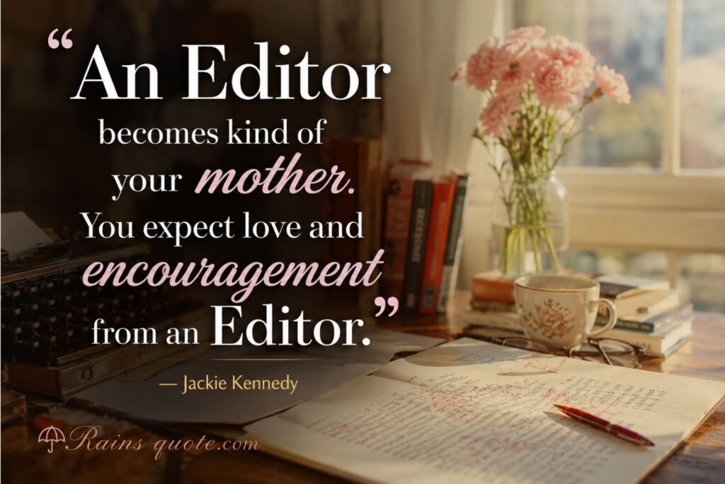 “An Editor becomes kind of your mother. You expect love and encouragement from an Editor.”