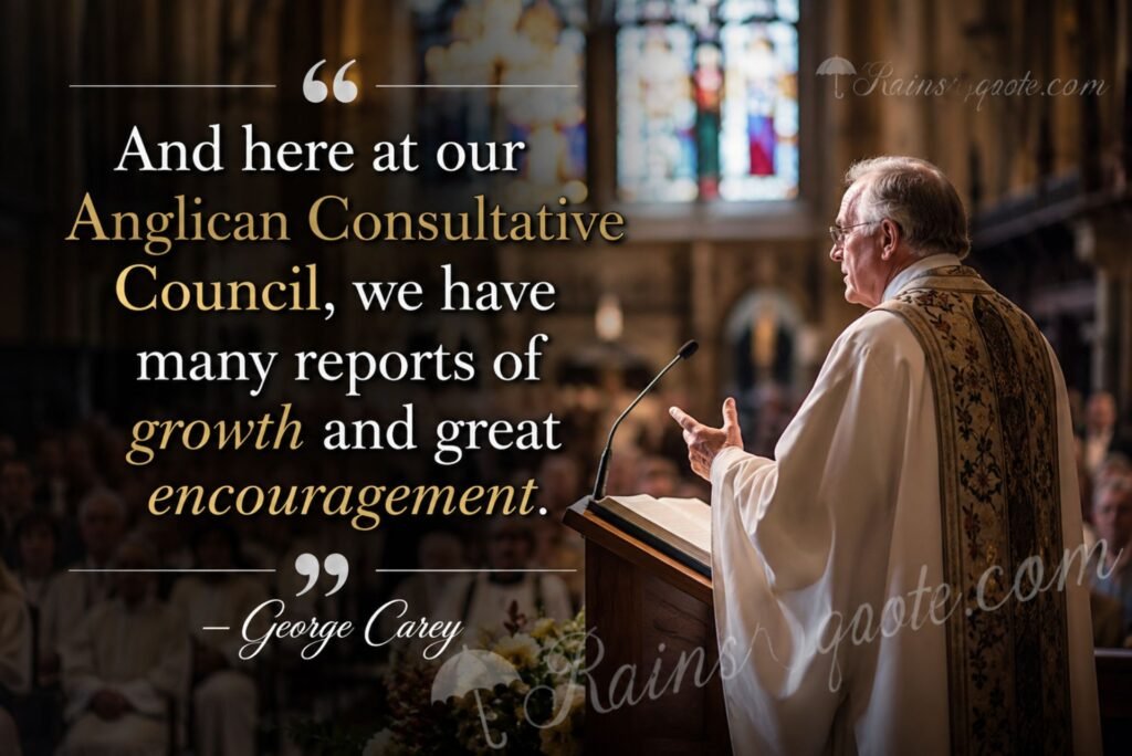 “And here at our Anglican Consultative Council, we have many reports of growth and great encouragement.”