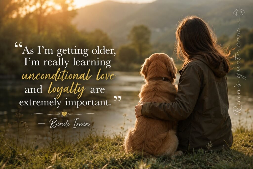 “As I'm getting older, I'm really learning unconditional love and loyalty are extremely important.”