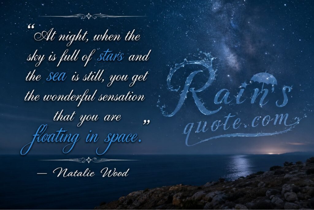 “At night, when the sky is full of stars and the sea is still, you get the wonderful sensation that you are floating in space.”