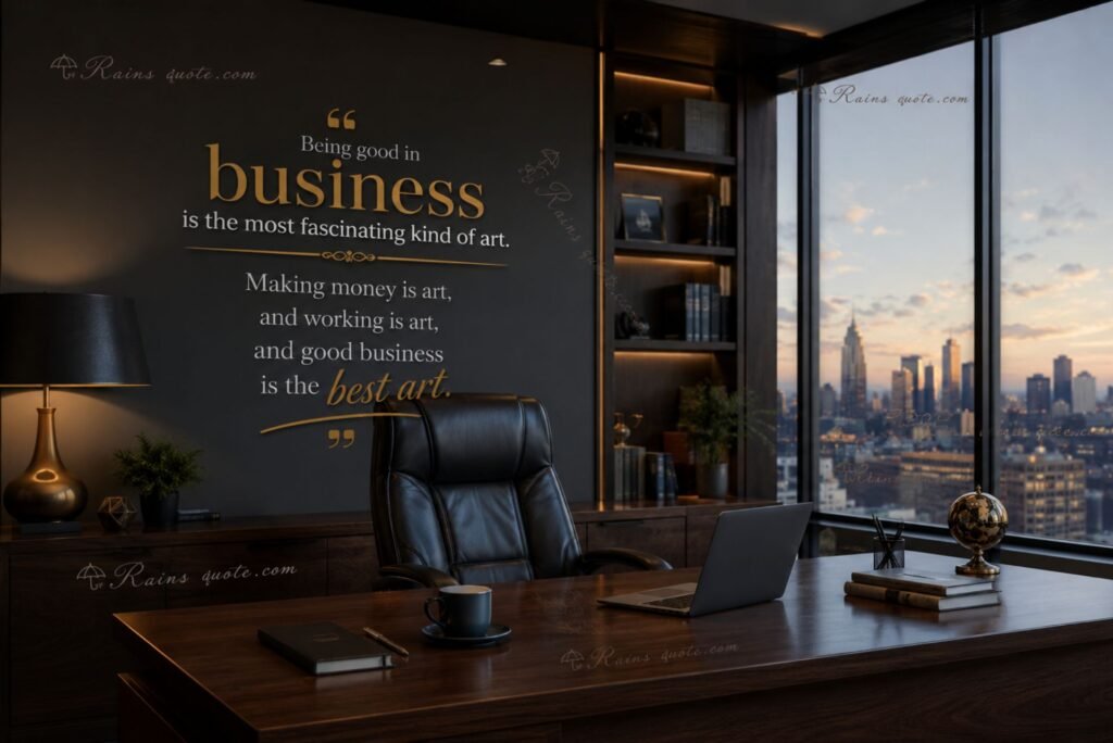 “Being good in business is the most fascinating kind of art. Making money is art, and working is art, and good business is the best art.”