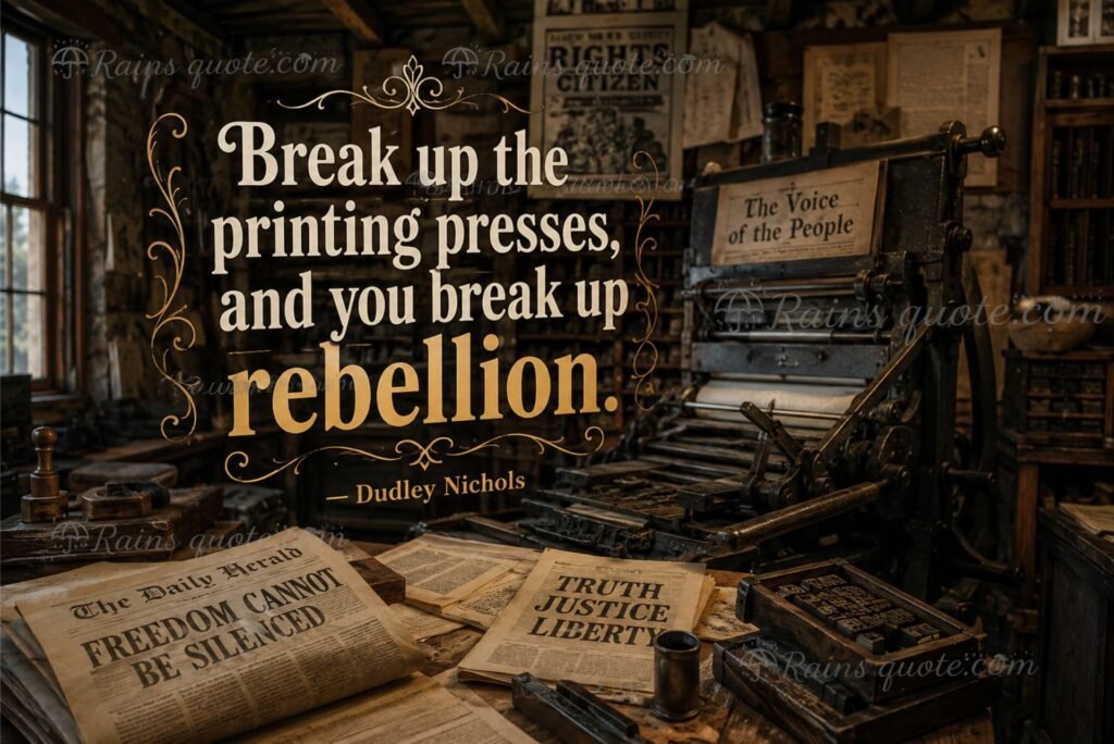 “Break up the printing presses, and you break up rebellion.”