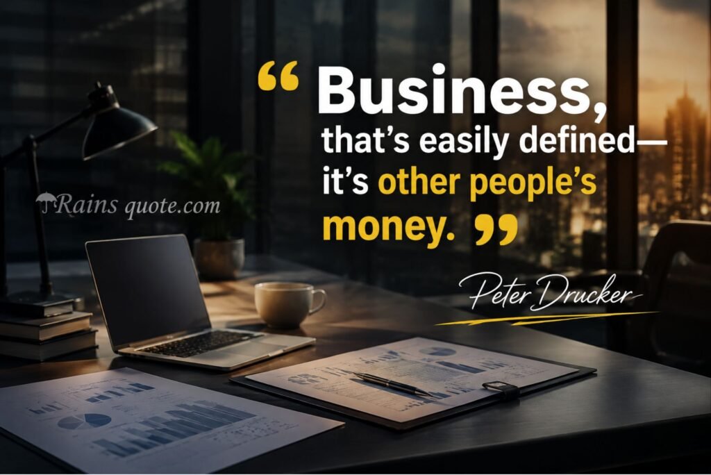 “Business, that's easily defined—it's other people's money.”