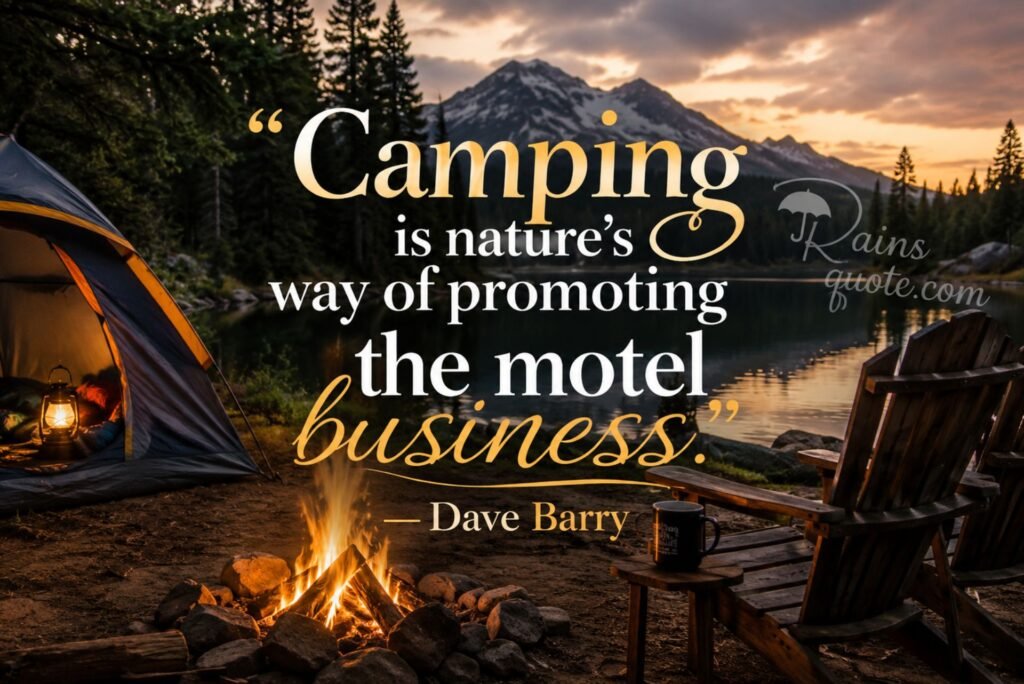 "Camping is nature's way of promoting the motel business."