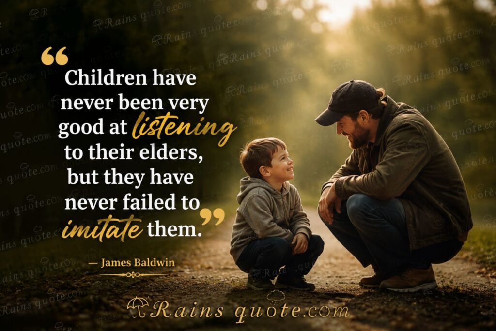 “Children have never been very good at listening to their elders, but they have never failed to imitate them.”