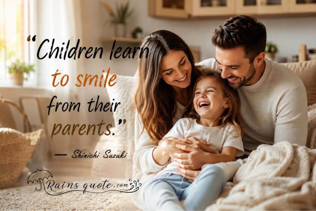 “Children learn to smile from their parents.”