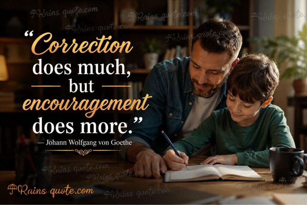 “Correction does much, but encouragement does more.”