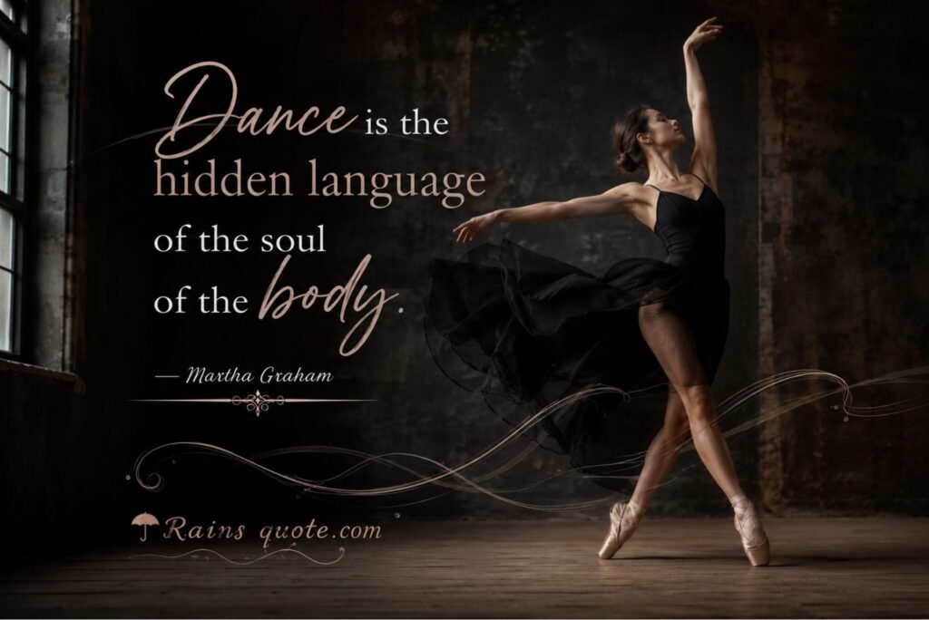 “Dance is the hidden language of the soul of the body.”