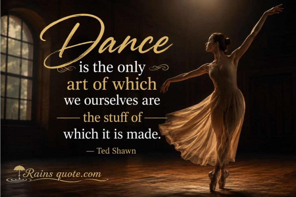 “Dance is the only art of which we ourselves are the stuff of which it is made.”
