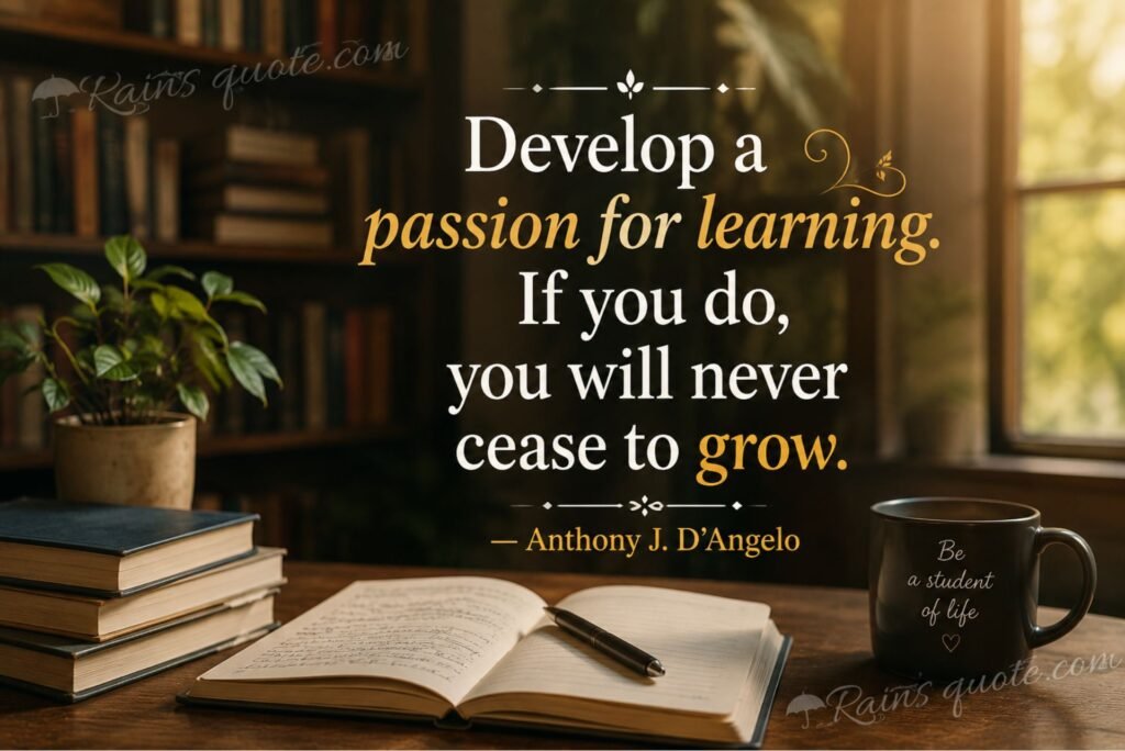 “Develop a passion for learning. If you do, you will never cease to grow.”